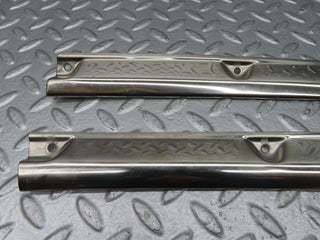 R129 SL folding top rail chrome trim cover pair used OEM