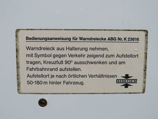 33573 Mercedes-Benz W201 190E 2.0L Warning Triangle