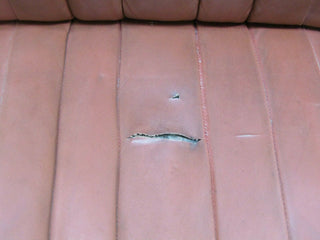 W105 Ponton front left seat driver seat red faux leather used OEM