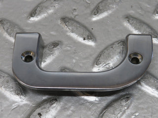 W123 left interior door chrome latch trim used OEM
