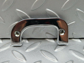 W123 left interior chrome door latch trim used OEM
