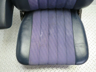 W123 Coupe front left seat blue half leather used OEM