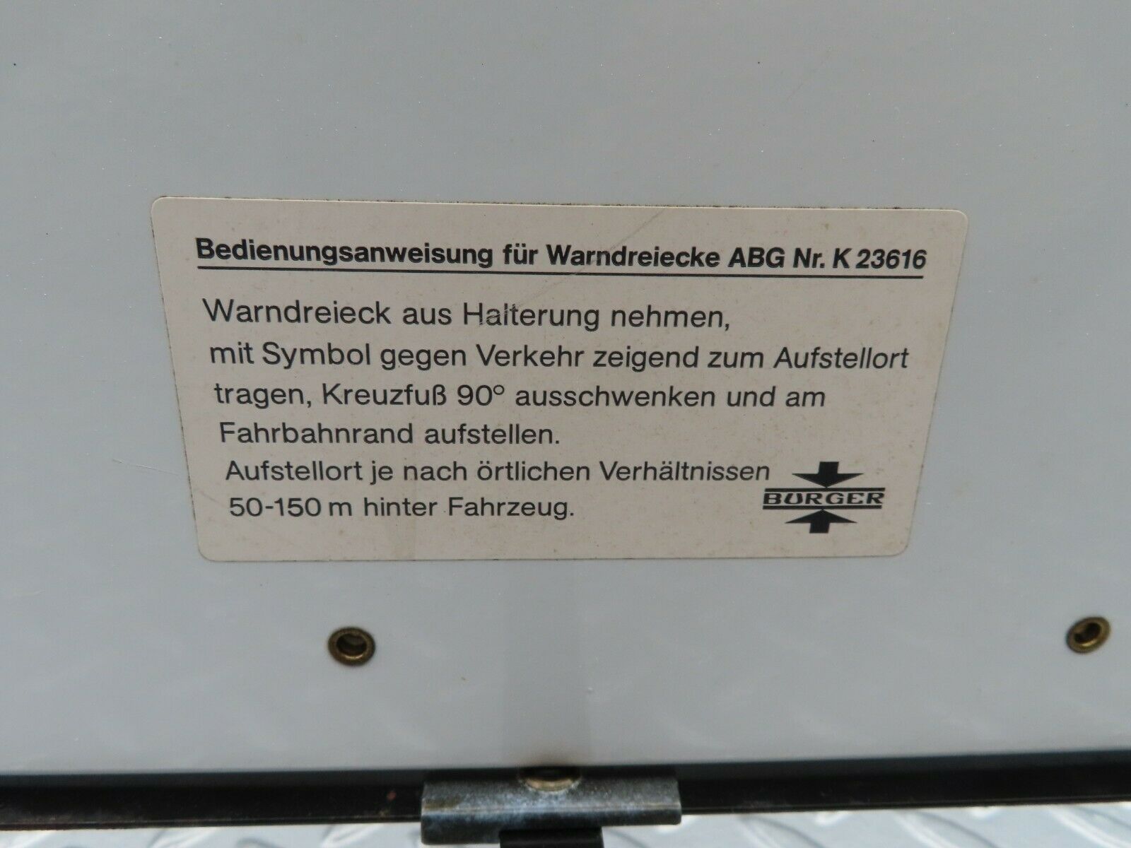6979 Mercedes-Benz W126 380SE Warning Triangle
