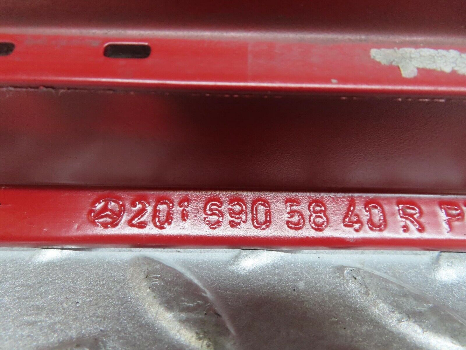 14629 Mercedes-Benz W201 190E Rear Right Door Moulding Trim Red 2016905840