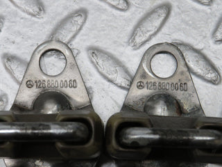 W126 Coupe bonnet lock catch pair used OEM