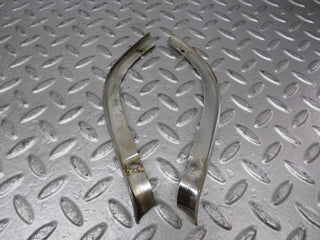 W116 headlight upper chrome trim pair used OEM