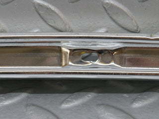 W108 front right door window chrome channel used OEM