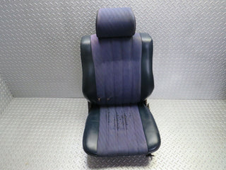 W123 Coupe front right seat blue half leather used OEM