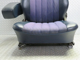 W123 Coupe front left seat blue half leather used OEM