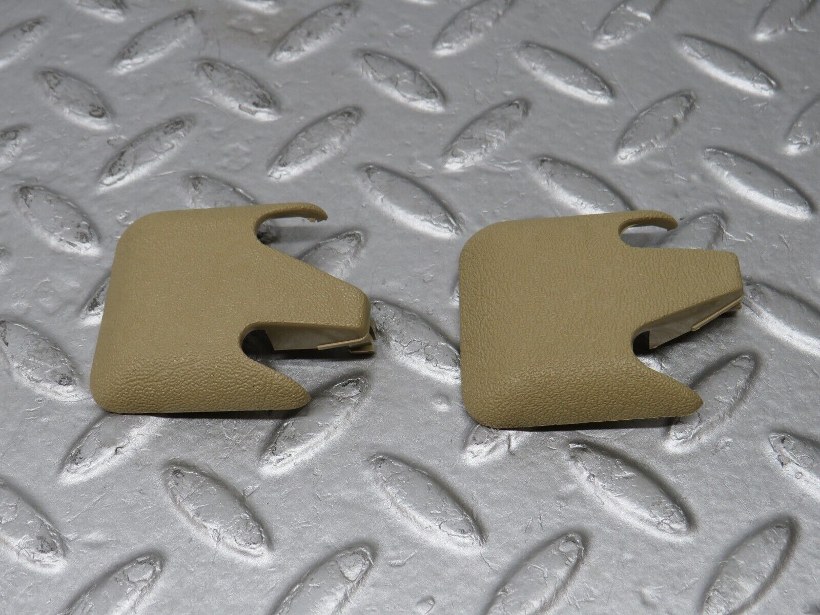 36717 Mercedes-Benz W201 190E 2.0L Front Seat Rail Trim Cover Pair Beige 1246842118 1246842218