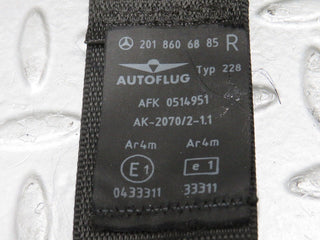 39056 Mercedes-Benz W201 190E 2.6L Front Right Seat Belt With Buckle 2018606885 1248606269