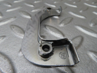 W116 left door interior chrome latch trim used OEM