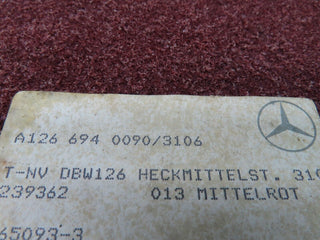 21499 Mercedes-Benz W126 300SE Boot Rear Carpet Cover Burgundy Red 1266940090