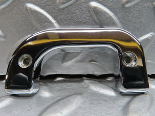 W123 left chrome door latch trim used OEM