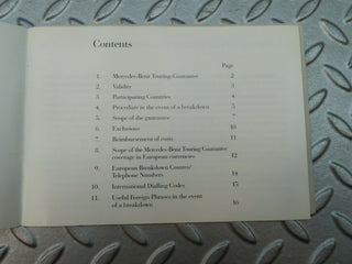 5624 Mercedes-Benz Touring Garantie Brochure 1295840198
