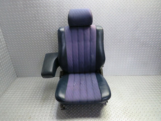 W123 Coupe front left seat blue half leather used OEM
