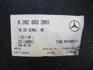 W202 trunk boot panel cover right grey used OEM