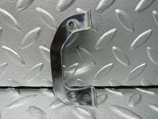 W116 left chrome door latch trim used OEM