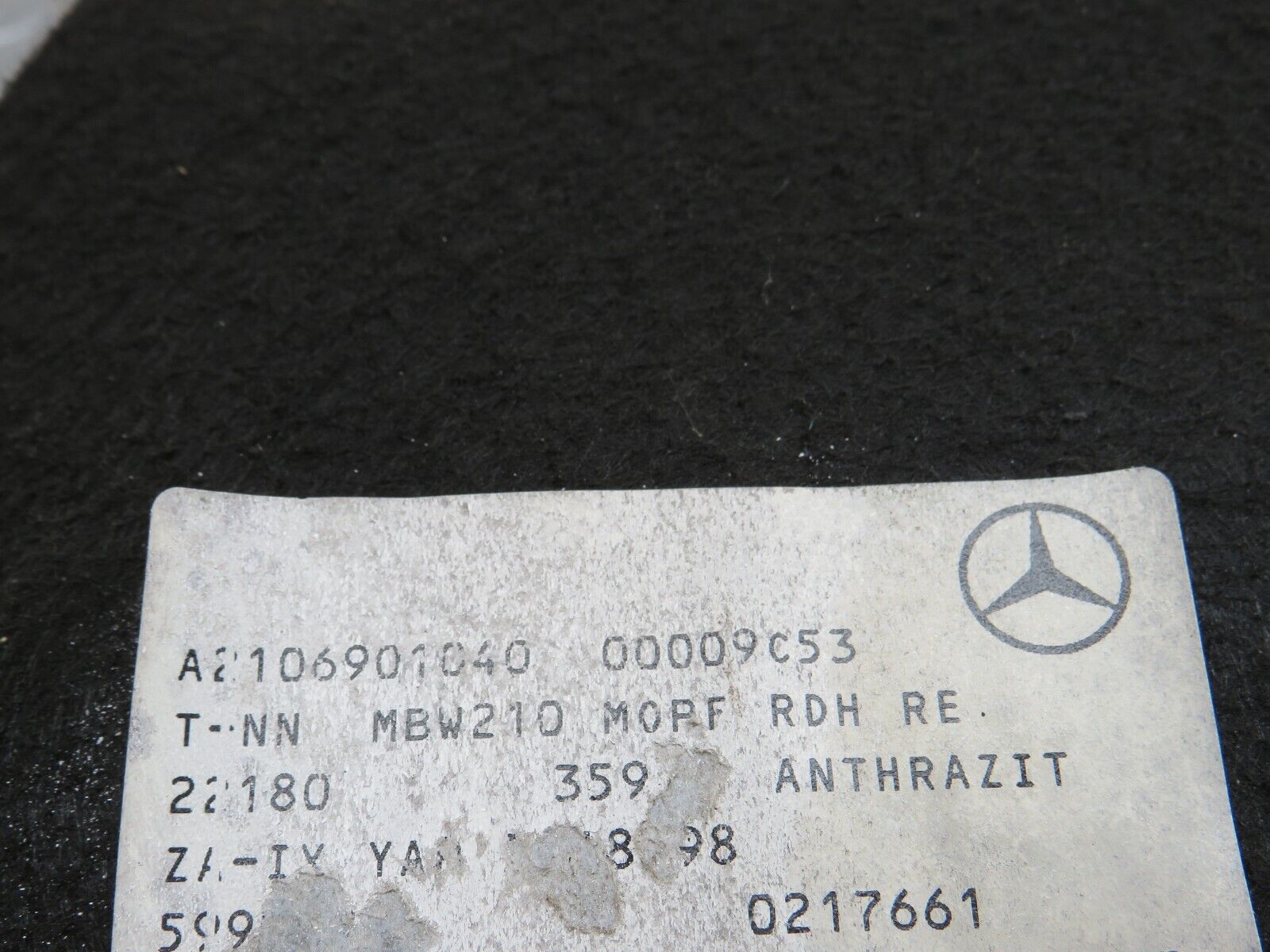 34736 Mercedes-Benz W210 320E Trunk Cover Panel Right Side 2106901040