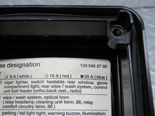 W124 Cabriolet fuse box lid used OEM