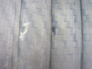 W123 Coupe front left seat blue half leather used OEM