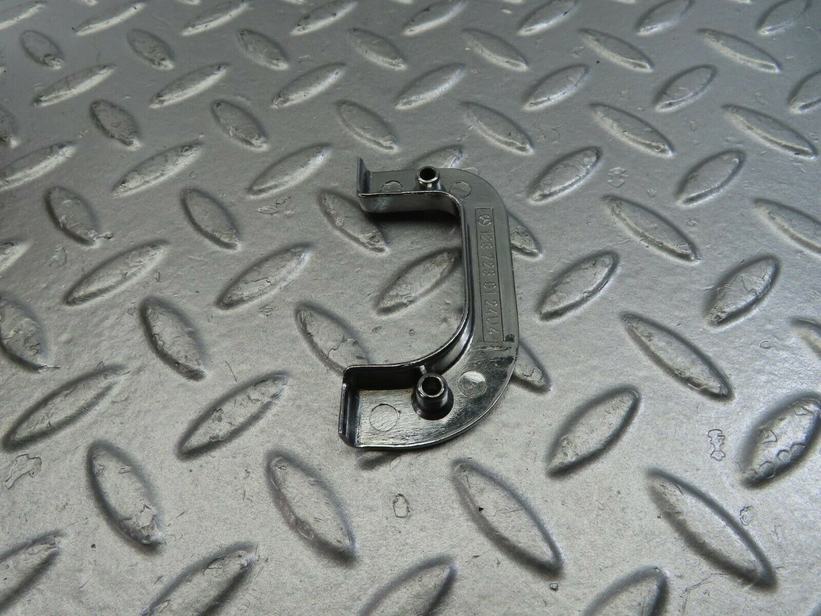 10830 Mercedes-Benz W123 230E Left Interior Chrome Door Latch Trim 1237230124