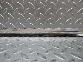 W116 front left door chrome trim used OEM