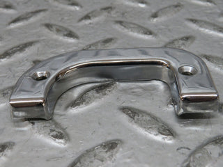 W123 left interior chrome door latch trim used OEM