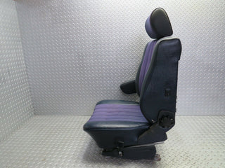 W123 Coupe front left seat blue half leather used OEM