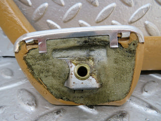 W123 left interior door handle palomino used OEM