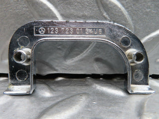 W123 left chrome door latch trim used OEM