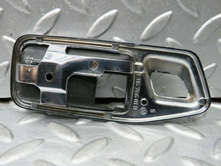 W123 Wagon door opener chrome frame left used OEM