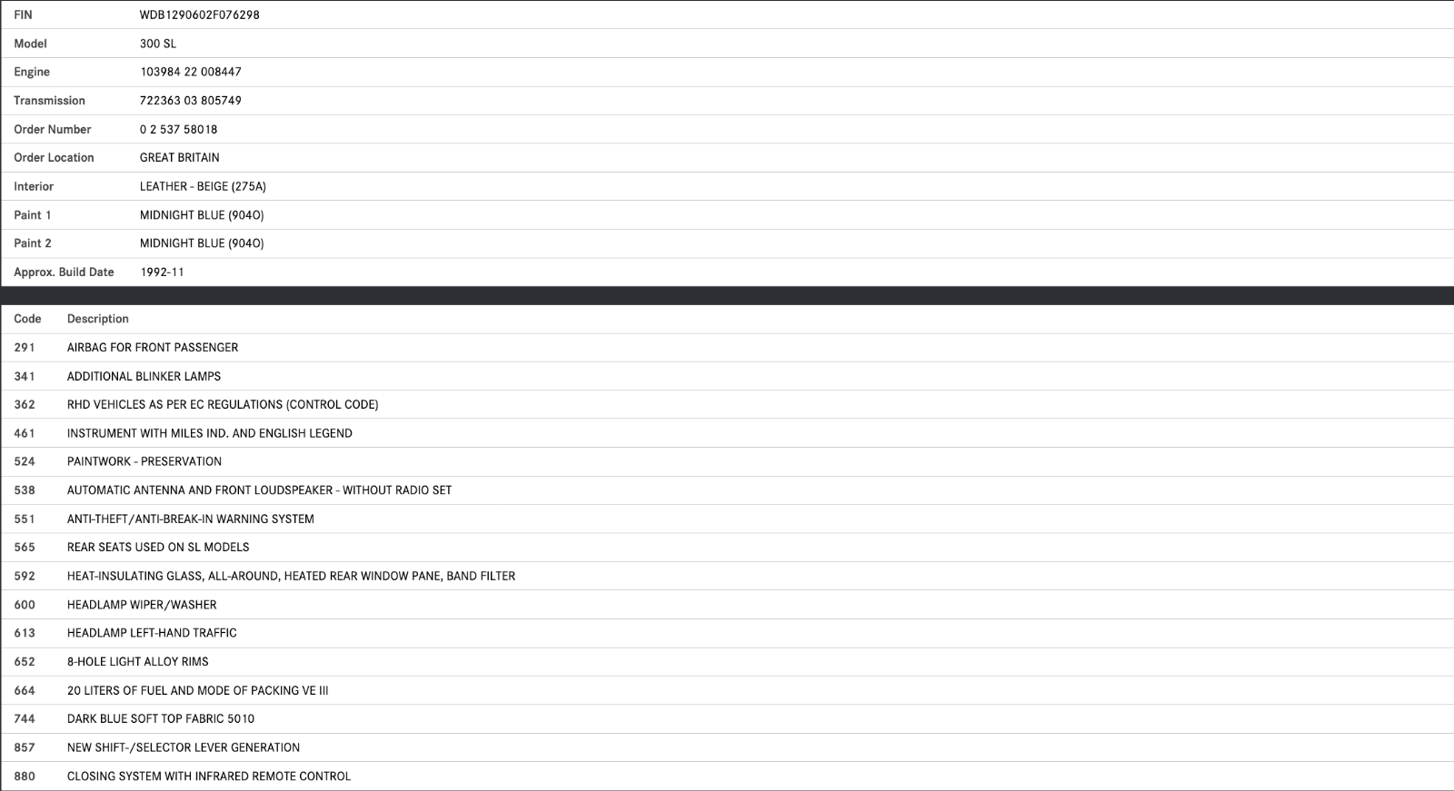 35931 Mercedes-Benz R129 300SL Coupe Air Conditioning Compressor 0002340111