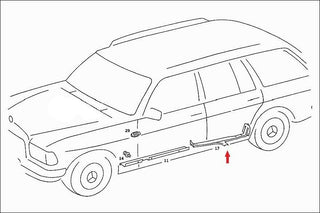 W123 cable cover rear left used OEM