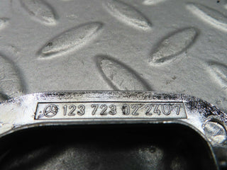 W123 Coupe right interior chrome door latch trim used OEM