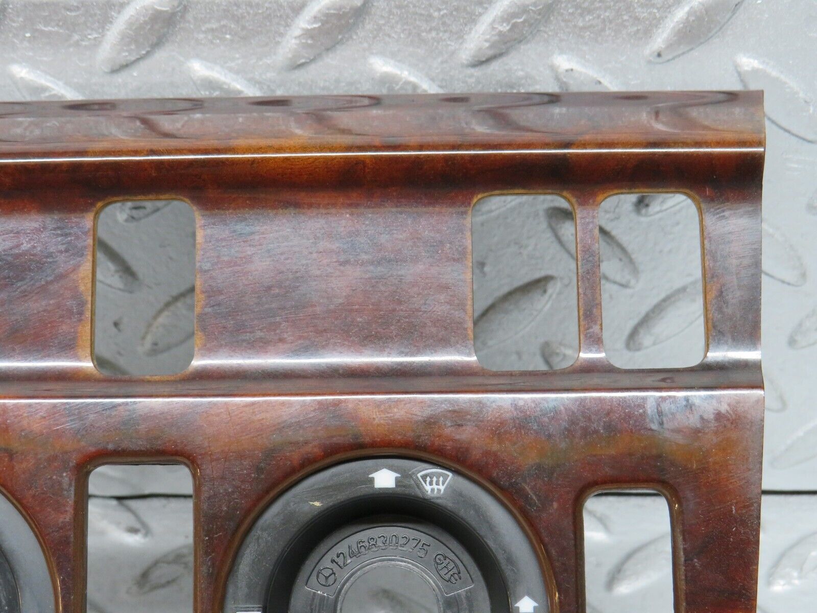37946 Mercedes-Benz A124 320E Cabriolet Heater Control Panel Wood Trim 1246830275
