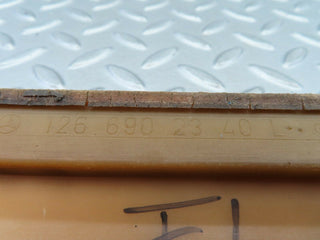 W126 front left door lower moulding trim used OEM