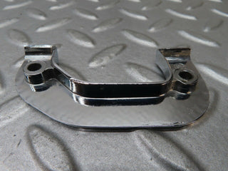 W116 left door interior chrome latch trim used OEM