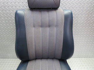 W123 front left passenger seat blue used OEM